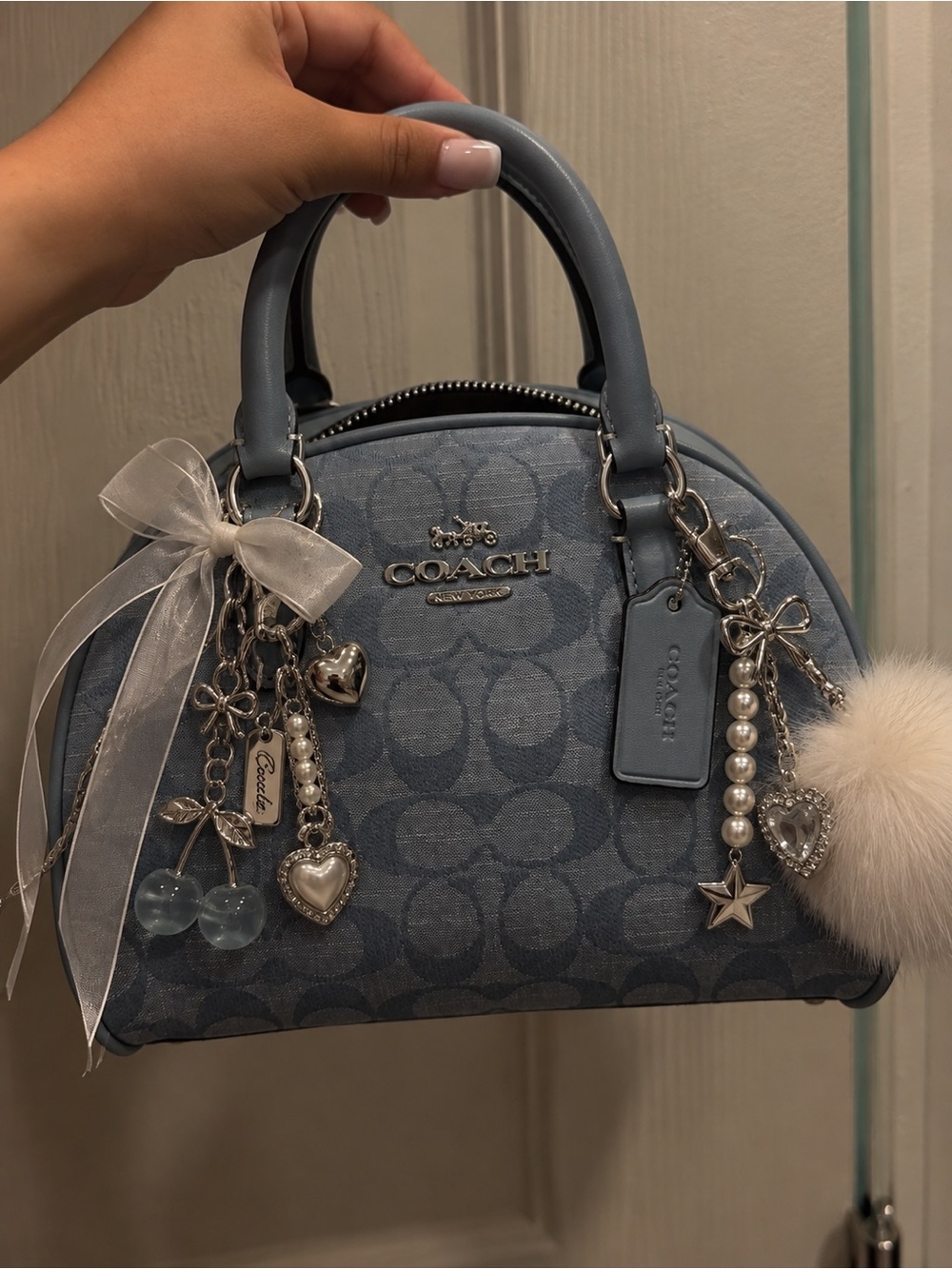 Coach Sydney Satchel in Dusty Blue Denim